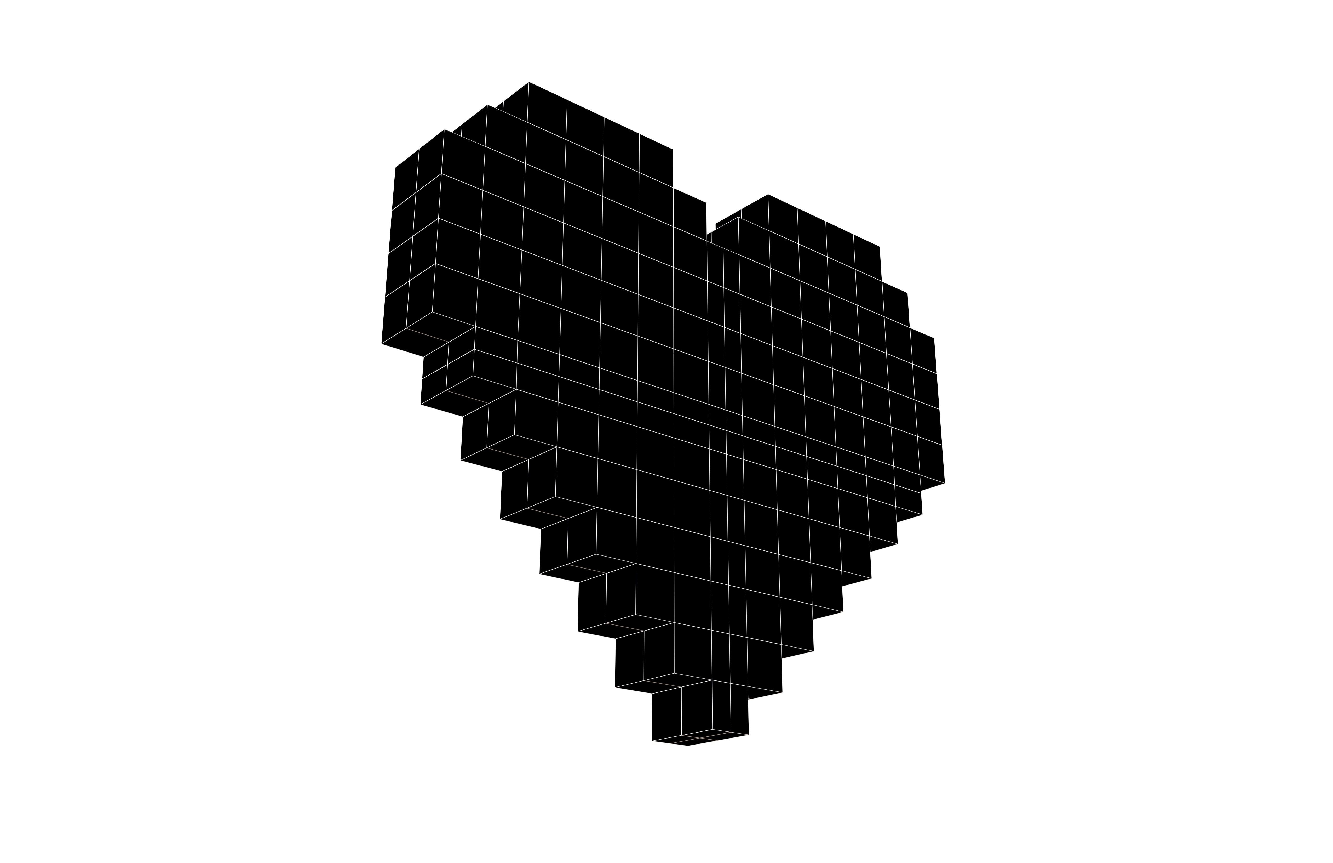 Pixel Heart v4 005 Low-poly 3D model_6
