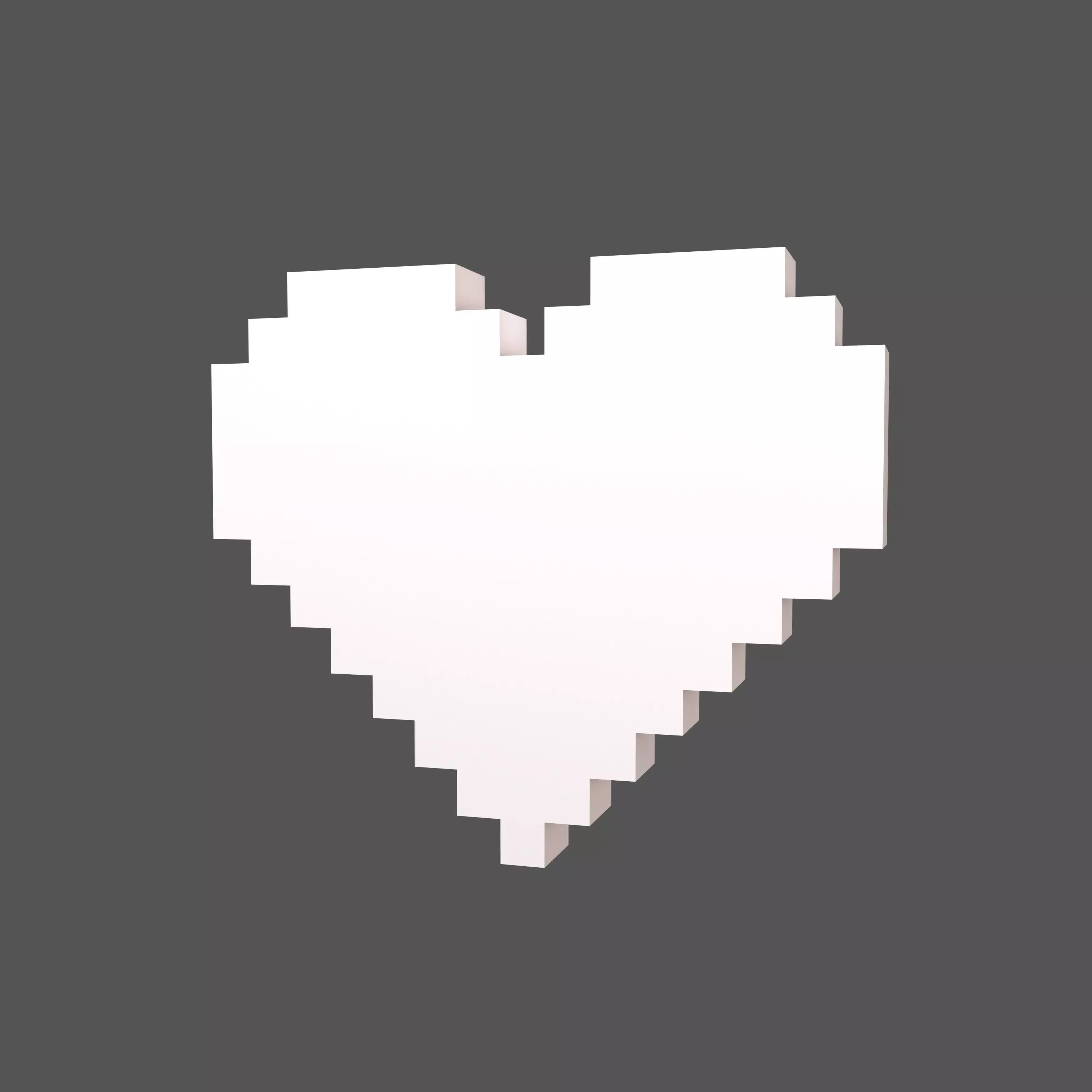 Pixel Heart v4 007 Low-poly 3D model_0