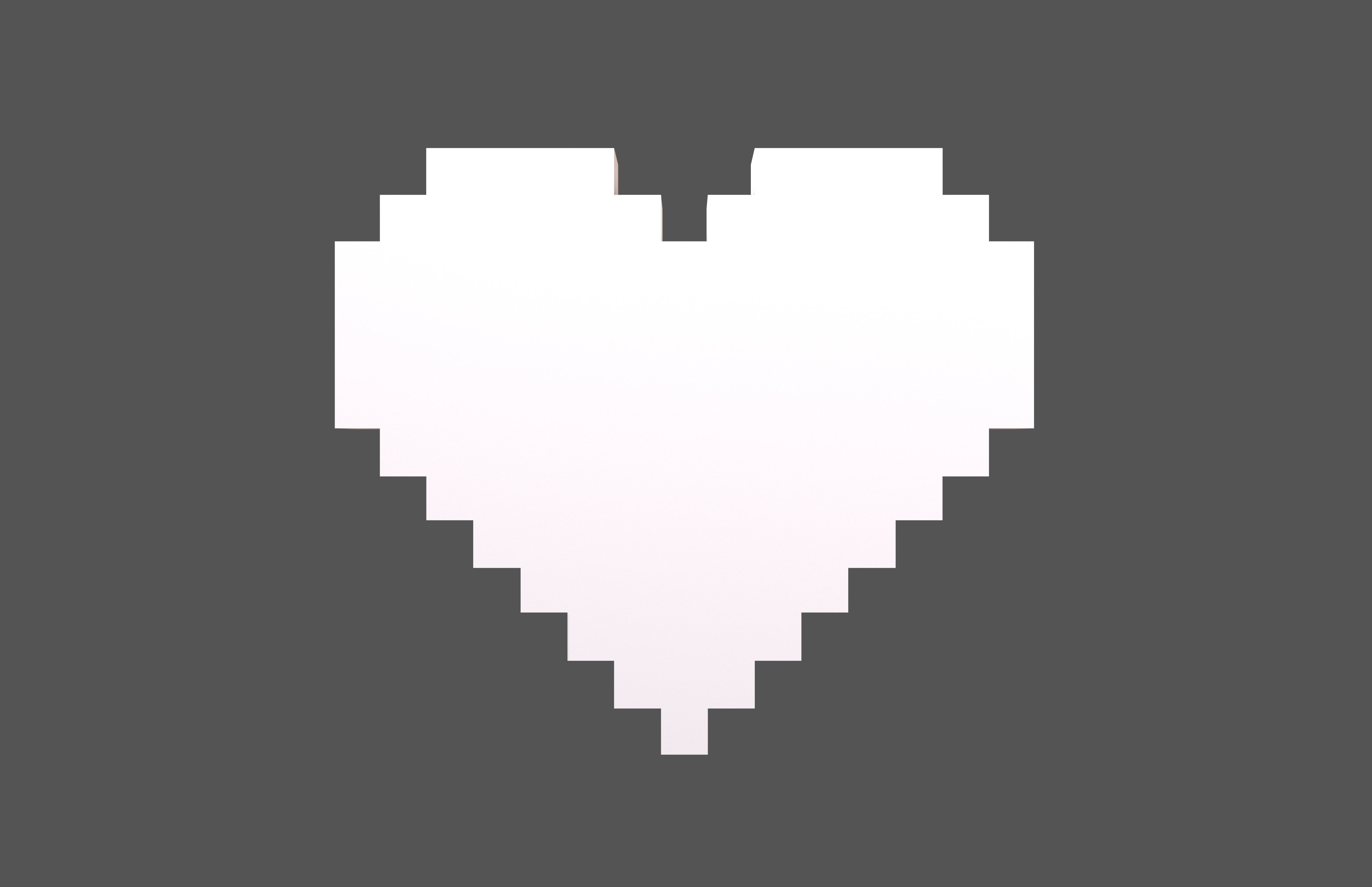 Pixel Heart v4 007 Low-poly 3D model_1