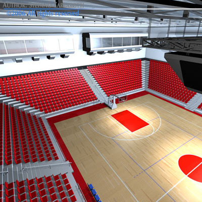 Basketball arena 3D model_9