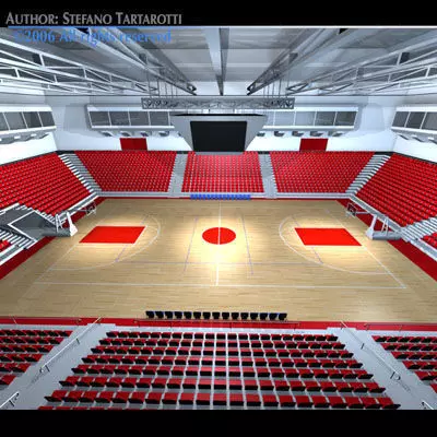 Basketball arena 3D model_0