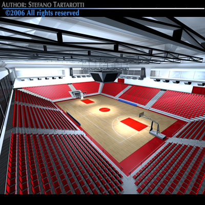 Basketball arena 3D model_2