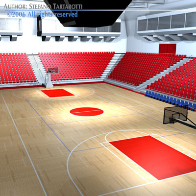 Basketball arena 3D model_7