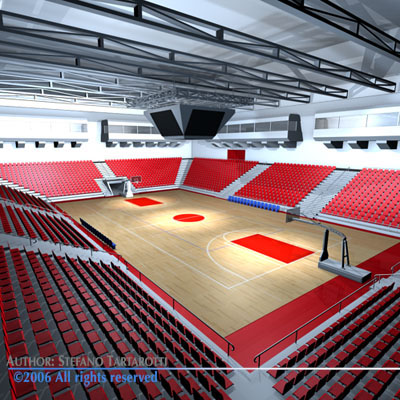 Basketball arena 3D model_1