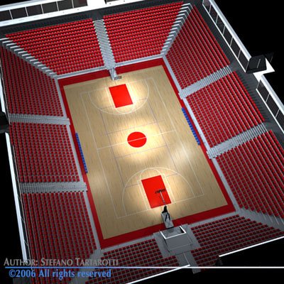 Basketball arena 3D model_3