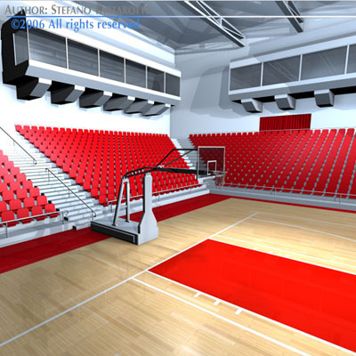Basketball arena 3D model_4