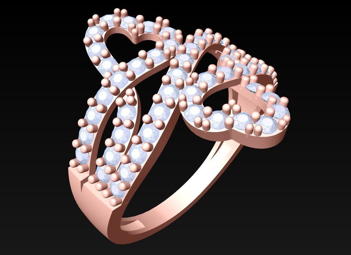 Diamond Ring - Womens Rings - GN135 3D print model_1