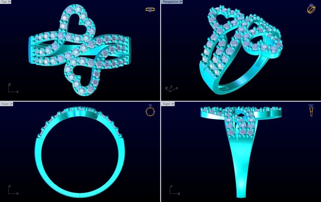 Diamond Ring - Womens Rings - GN135 3D print model_10
