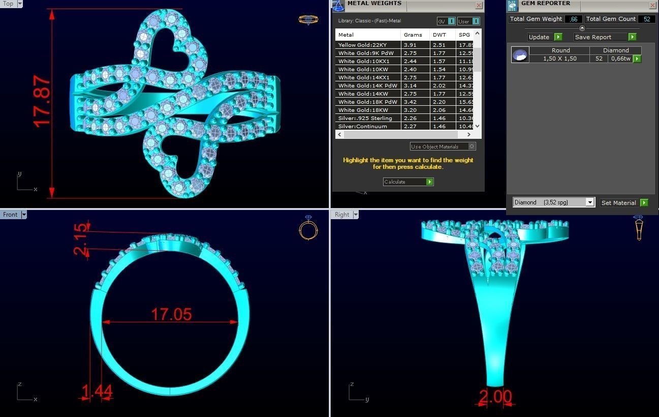 Diamond Ring - Womens Rings - GN135 3D print model_8