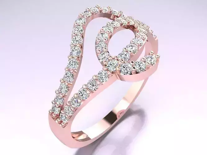 Diamond Ring - Womens Rings - GN137 3D print model Diamond Ring - Womens Rings - GN137 3D print model