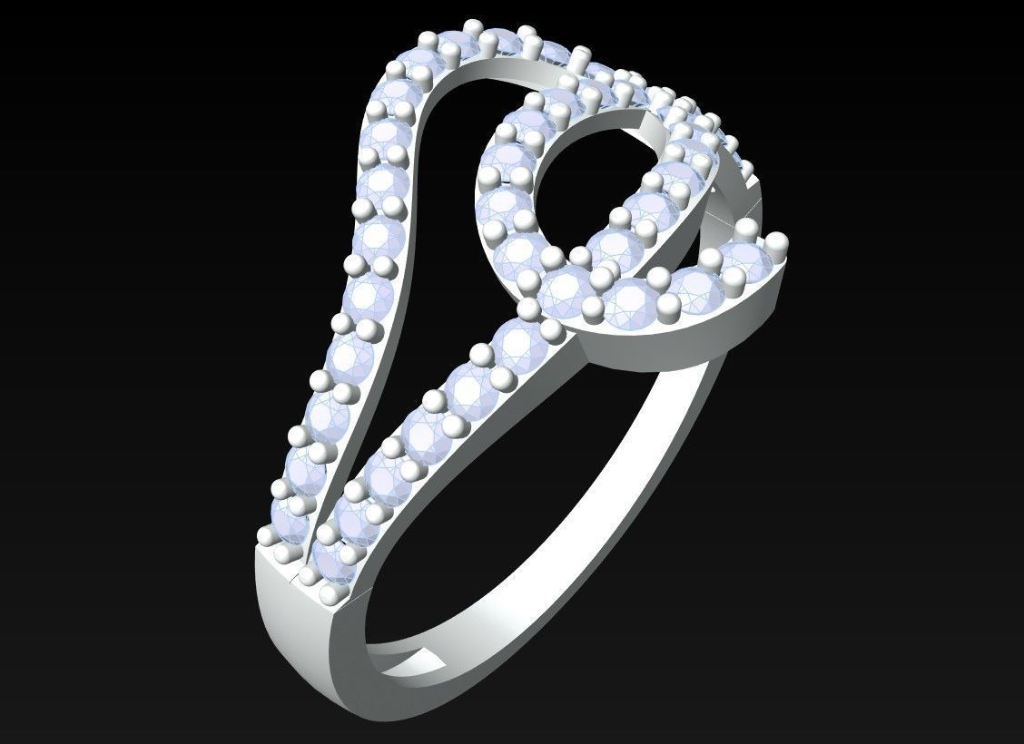 Diamond Ring - Womens Rings - GN137 3D print model_3
