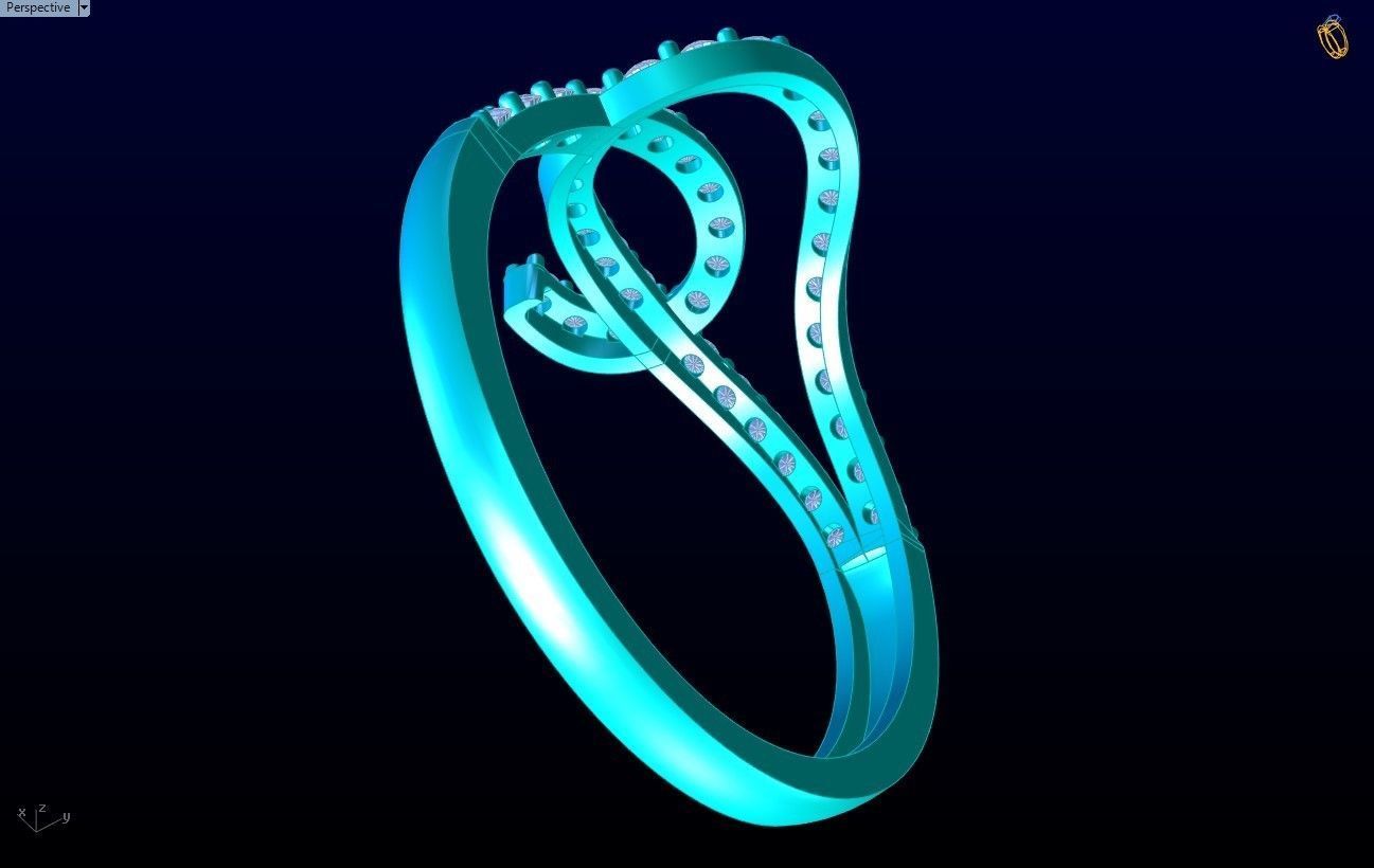 Diamond Ring - Womens Rings - GN137 3D print model_7