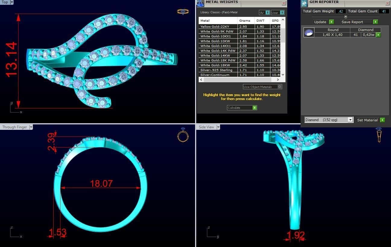 Diamond Ring - Womens Rings - GN137 3D print model_8