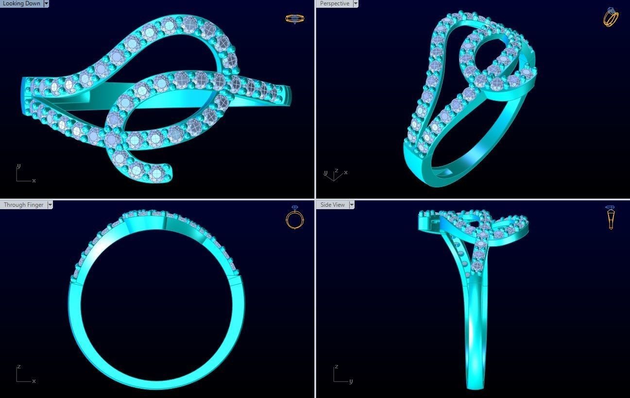 Diamond Ring - Womens Rings - GN137 3D print model_10