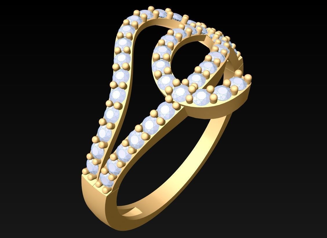 Diamond Ring - Womens Rings - GN137 3D print model_2