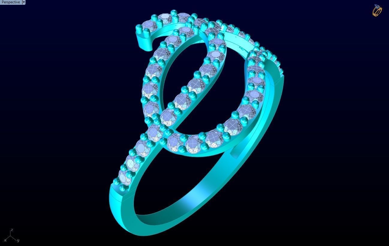 Diamond Ring - Womens Rings - GN137 3D print model_9