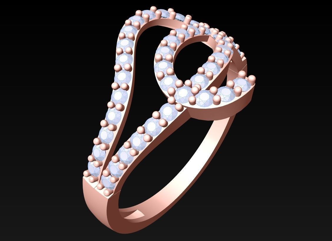 Diamond Ring - Womens Rings - GN137 3D print model_1