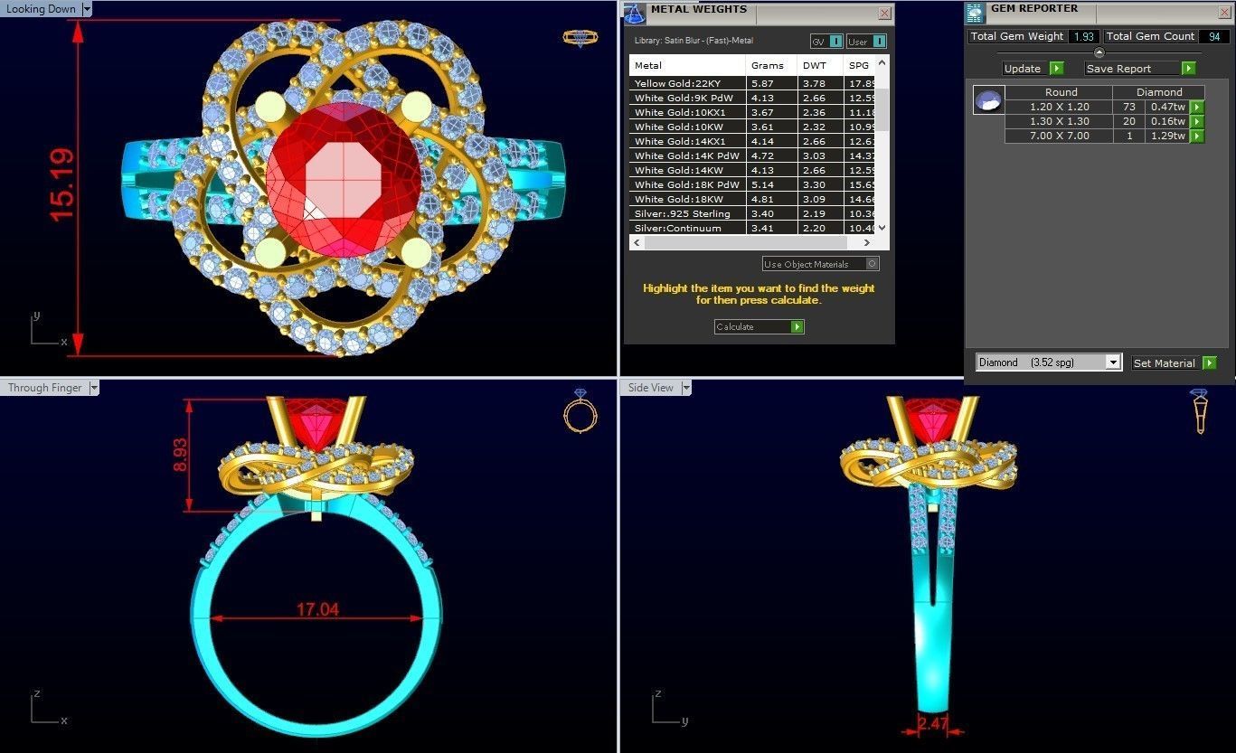 Diamond Ring - Womens Rings - GN141 3D print model_8