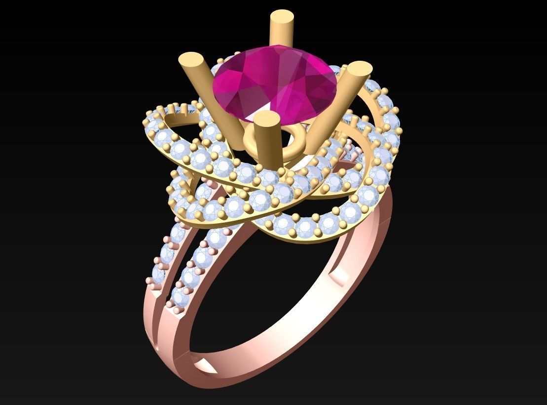 Diamond Ring - Womens Rings - GN141 3D print model_1