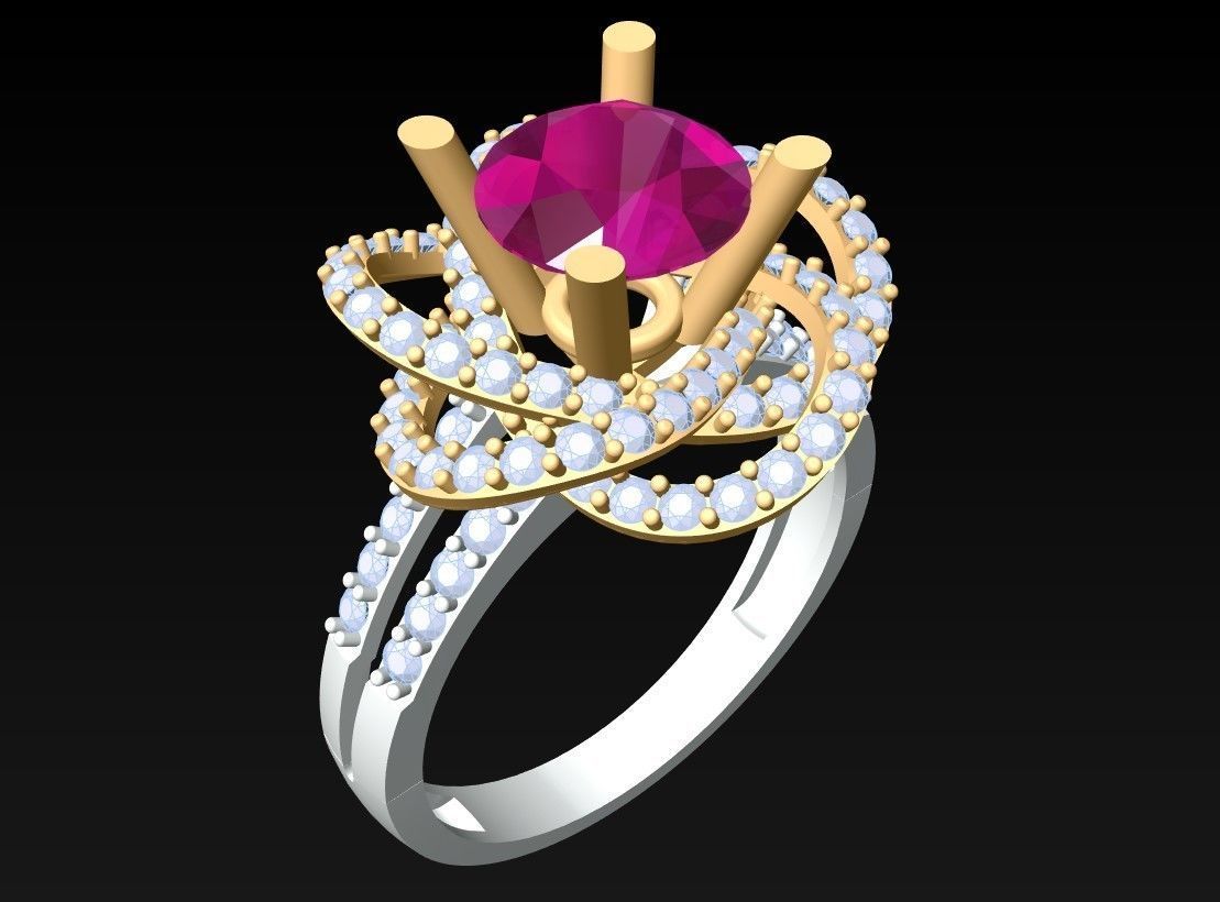 Diamond Ring - Womens Rings - GN141 3D print model_3