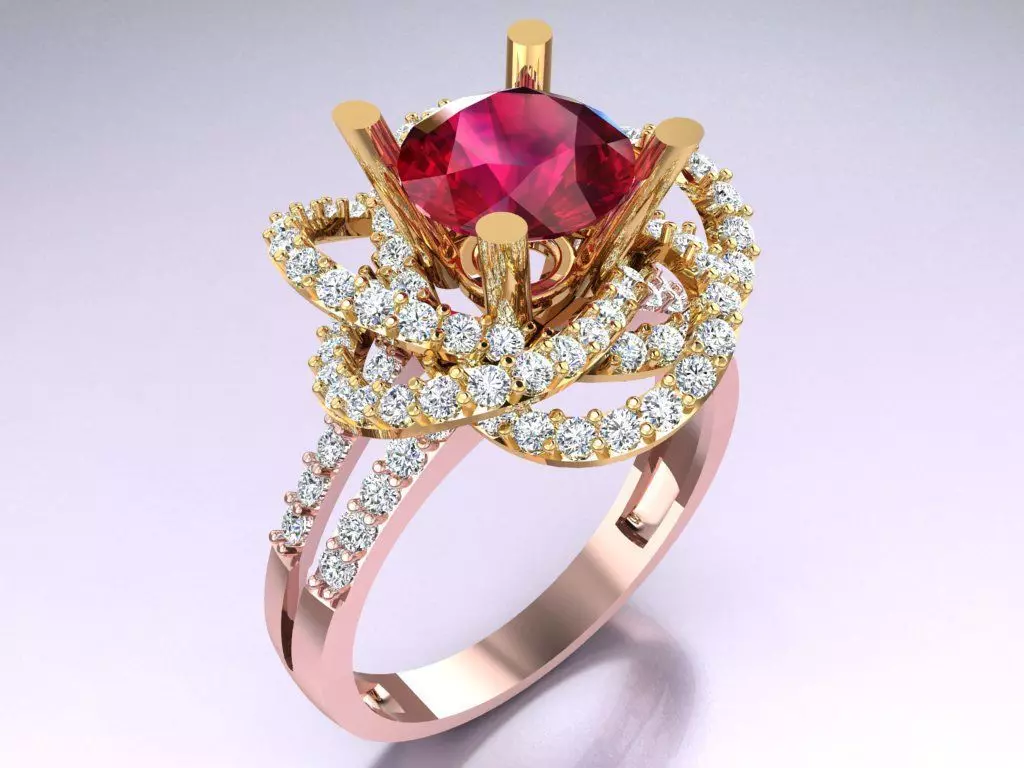 Diamond Ring - Womens Rings - GN141 3D print model_0