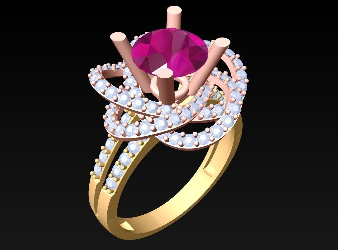 Diamond Ring - Womens Rings - GN141 3D print model_2