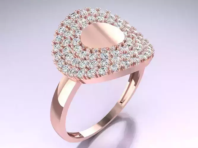 Diamond Ring - Womens Rings - GN146 3D print model Diamond Ring - Womens Rings - GN146 3D print model