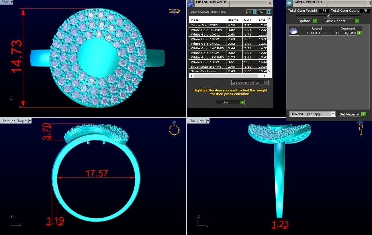 Diamond Ring - Womens Rings - GN146 3D print model_8