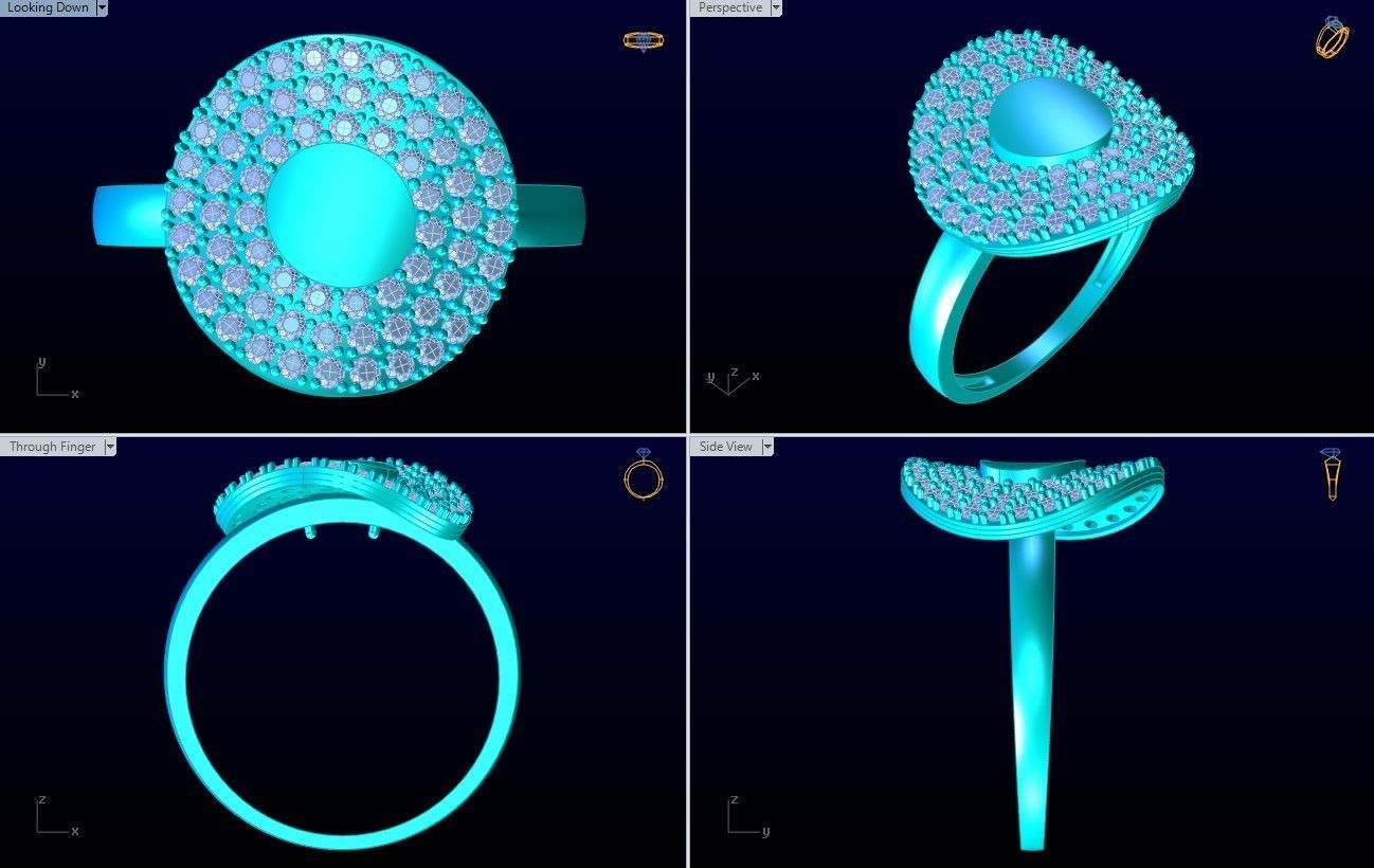 Diamond Ring - Womens Rings - GN146 3D print model_10
