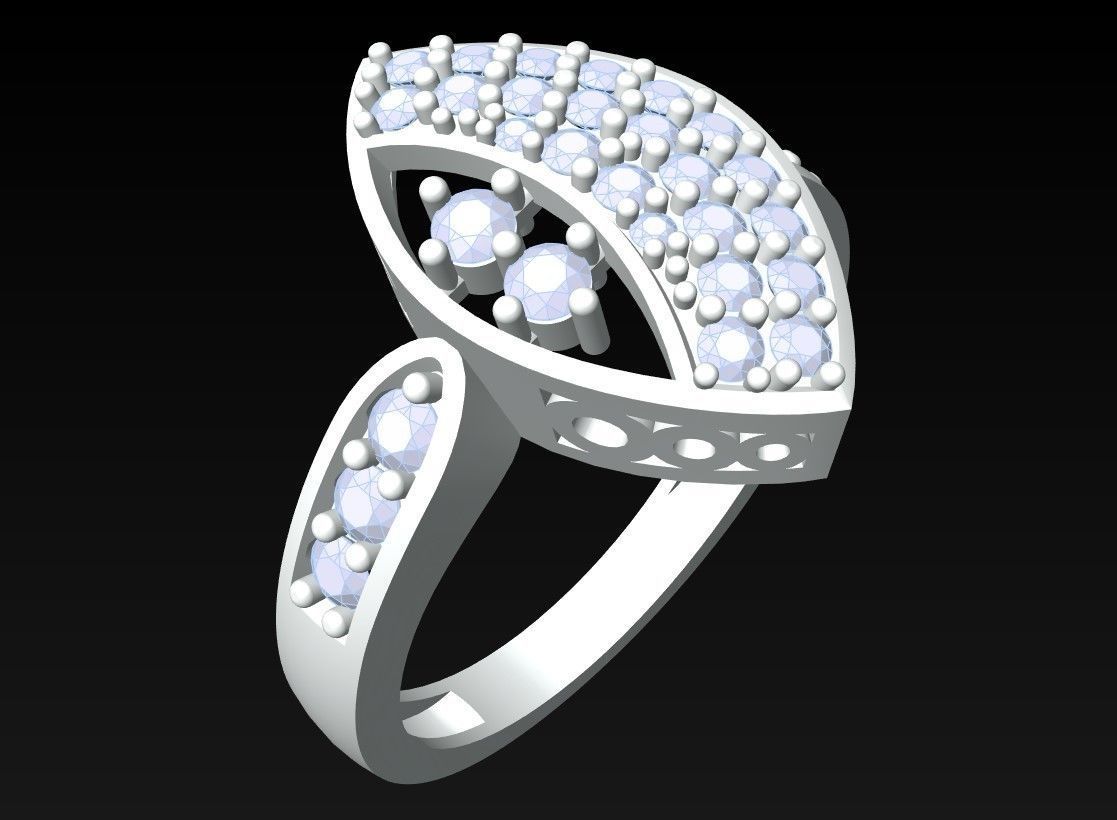 Diamond Ring - Womens Rings - GN148 3D print model_3
