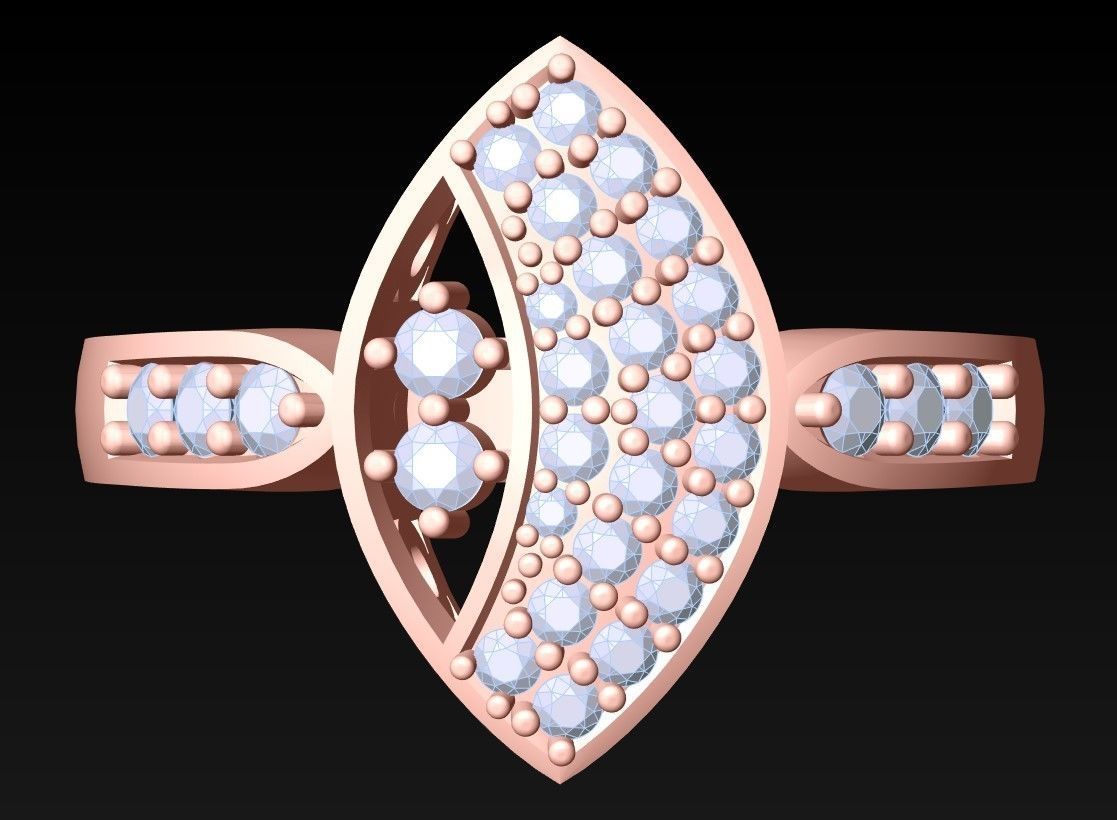 Diamond Ring - Womens Rings - GN148 3D print model_4