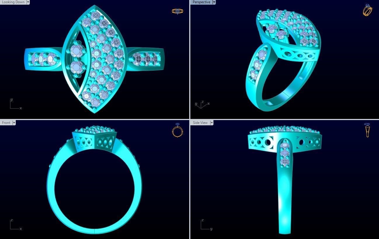 Diamond Ring - Womens Rings - GN148 3D print model_10
