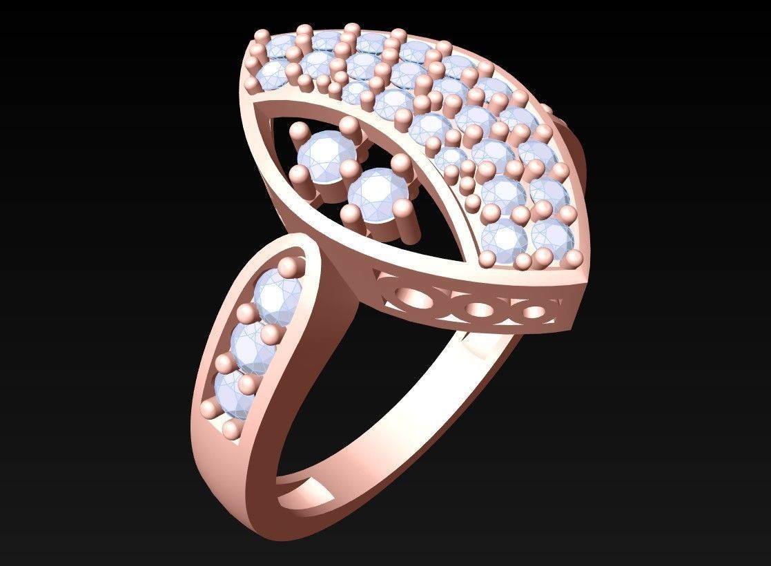 Diamond Ring - Womens Rings - GN148 3D print model_1