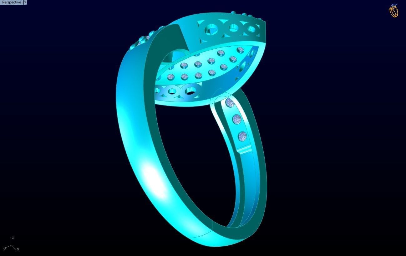 Diamond Ring - Womens Rings - GN148 3D print model_7