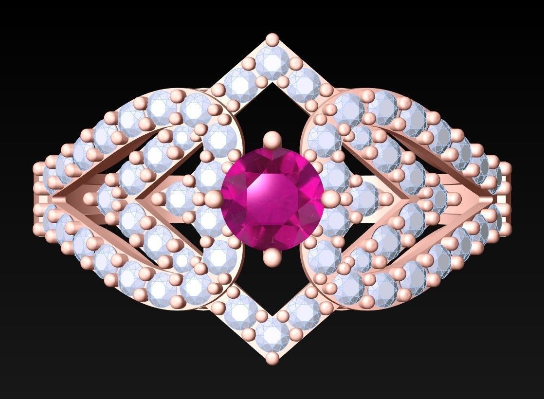 Diamond Ring - Womens Rings - GN153 3D print model_4