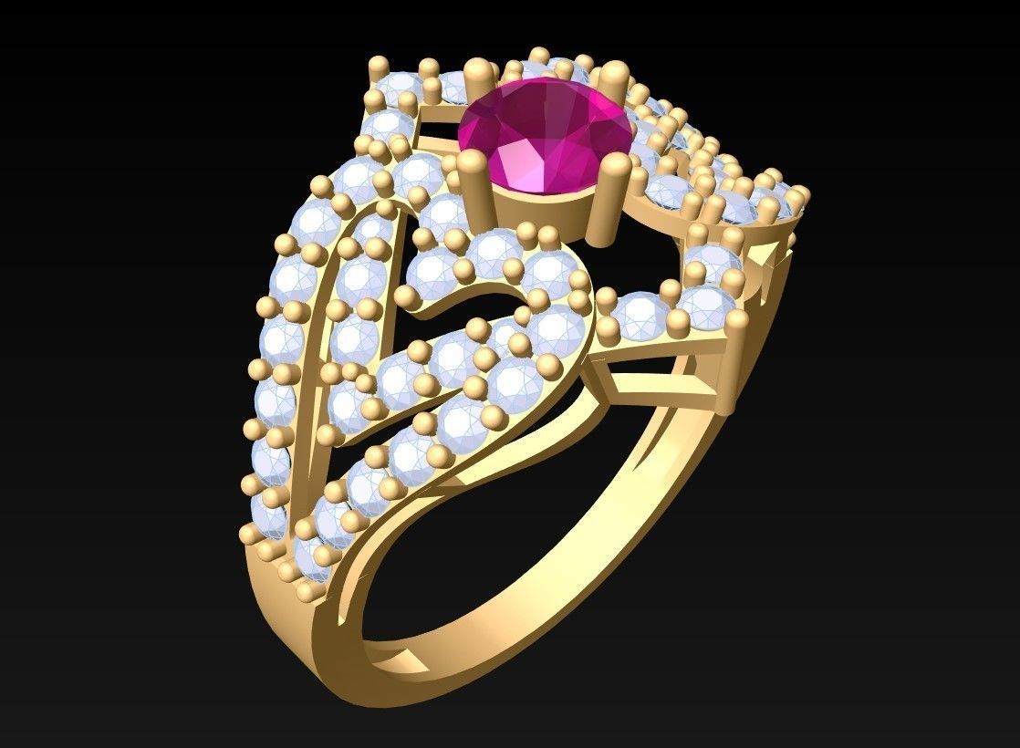 Diamond Ring - Womens Rings - GN153 3D print model_2