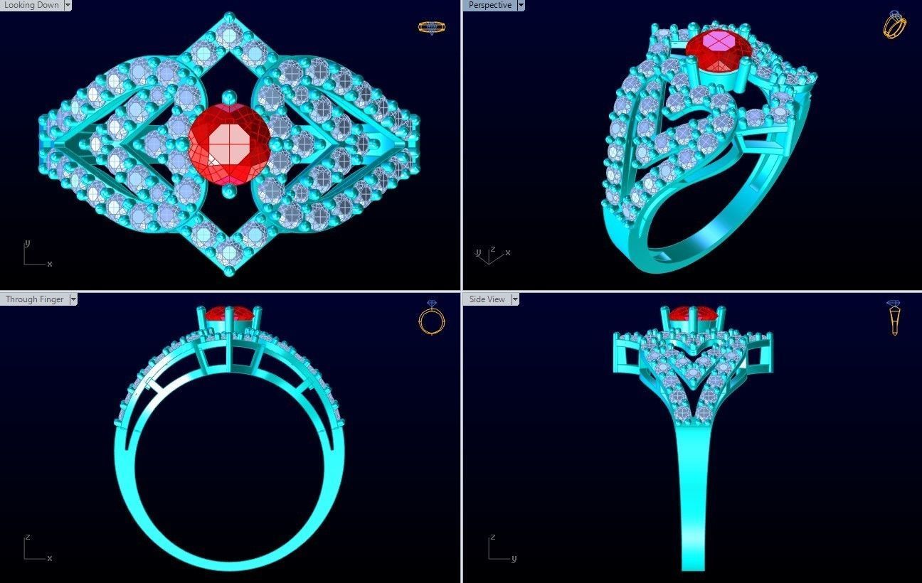 Diamond Ring - Womens Rings - GN153 3D print model_10