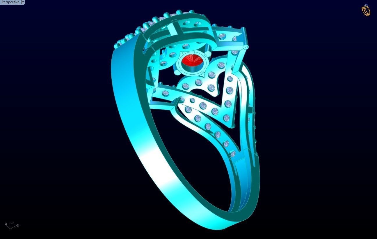 Diamond Ring - Womens Rings - GN153 3D print model_7