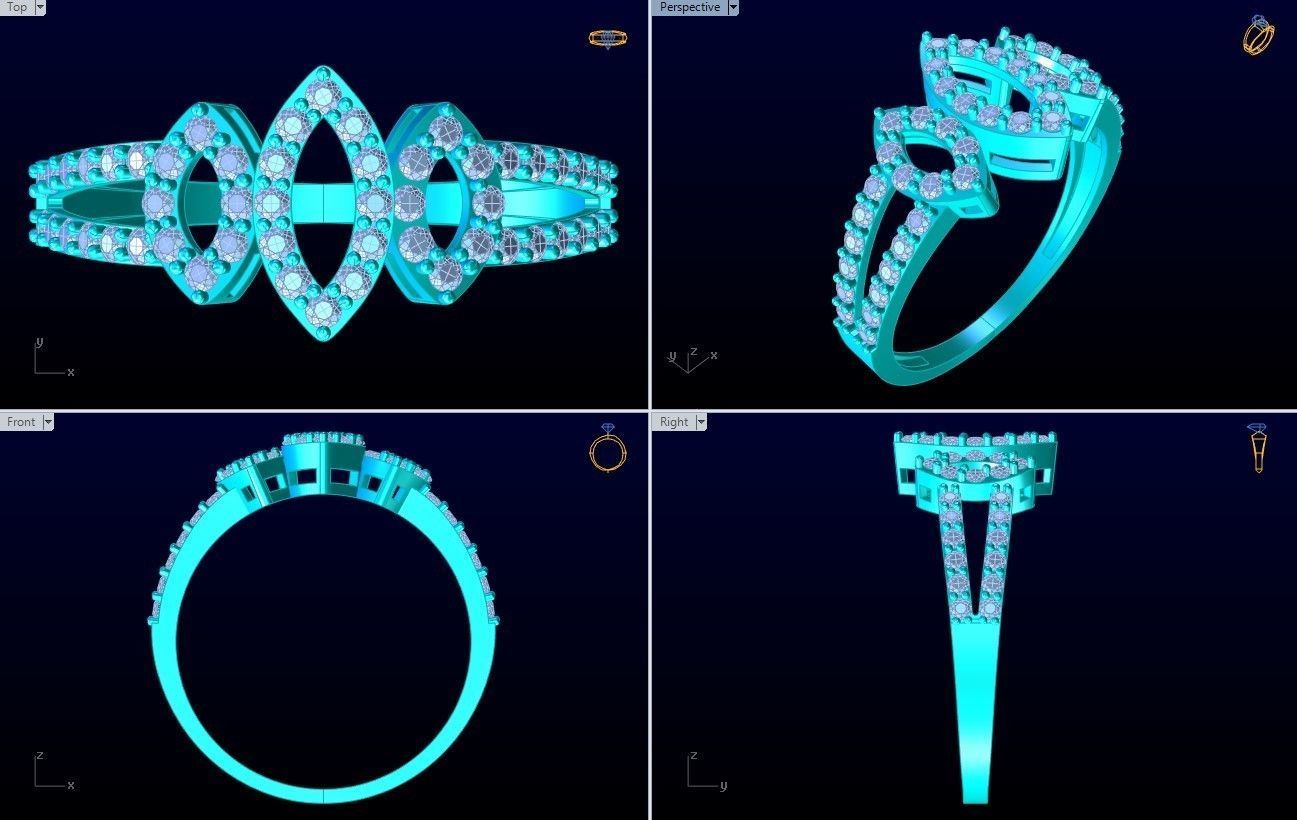 Diamond Ring - Womens Rings - GN154 3D print model_10