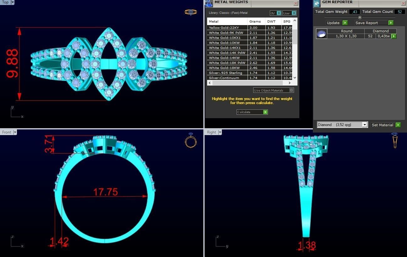 Diamond Ring - Womens Rings - GN154 3D print model_8