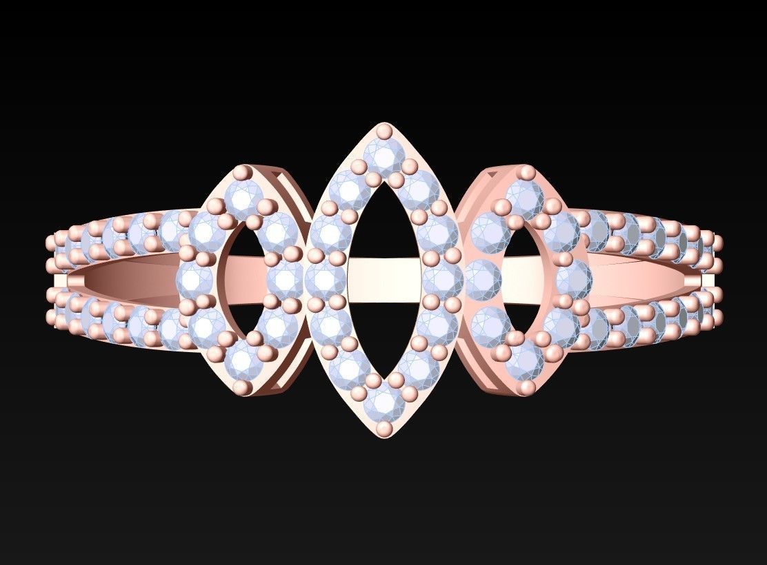 Diamond Ring - Womens Rings - GN154 3D print model_4