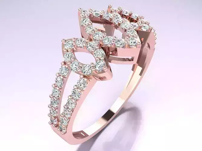 Diamond Ring - Womens Rings - GN154 3D print model Diamond Ring - Womens Rings - GN154 3D print model