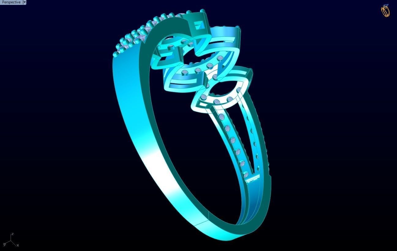 Diamond Ring - Womens Rings - GN154 3D print model_7