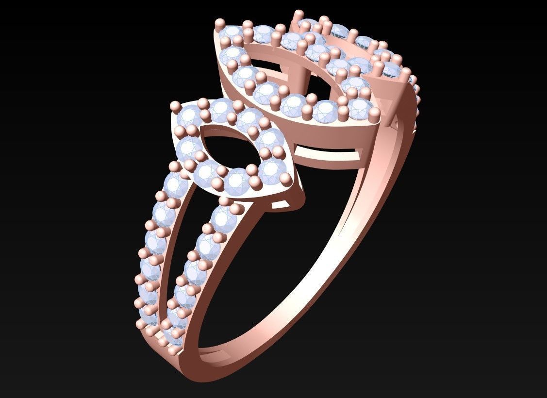 Diamond Ring - Womens Rings - GN154 3D print model_1