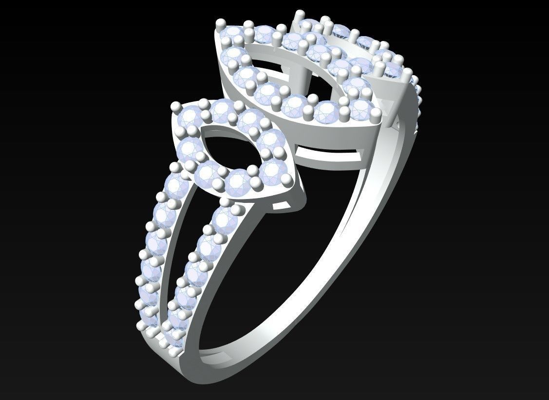 Diamond Ring - Womens Rings - GN154 3D print model_3