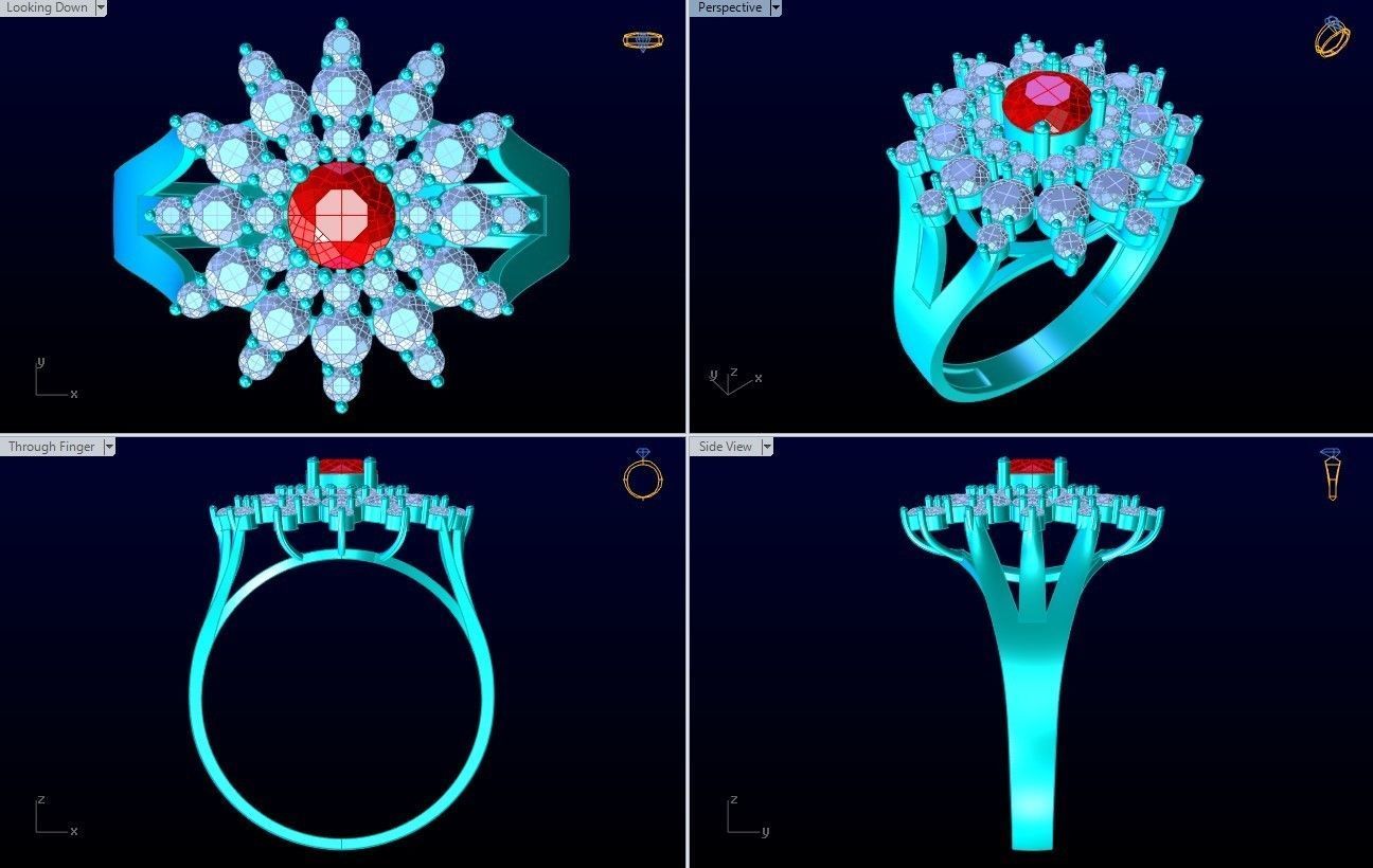 Diamond Ring - Womens Rings - GN155 3D print model_10