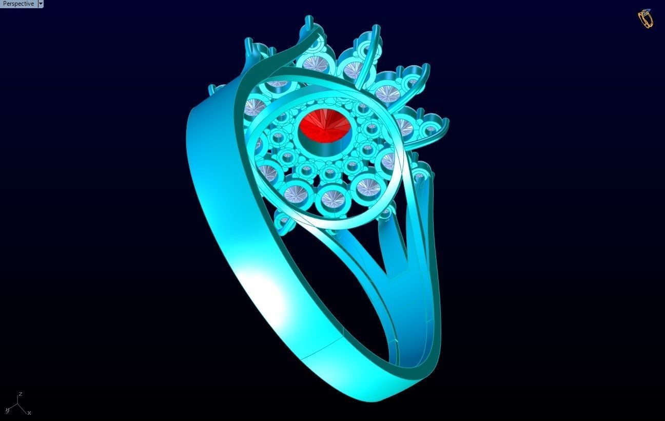 Diamond Ring - Womens Rings - GN155 3D print model_7