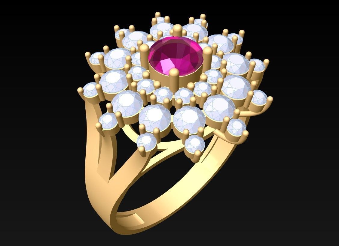 Diamond Ring - Womens Rings - GN155 3D print model_3