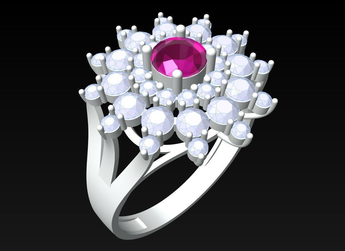 Diamond Ring - Womens Rings - GN155 3D print model_2