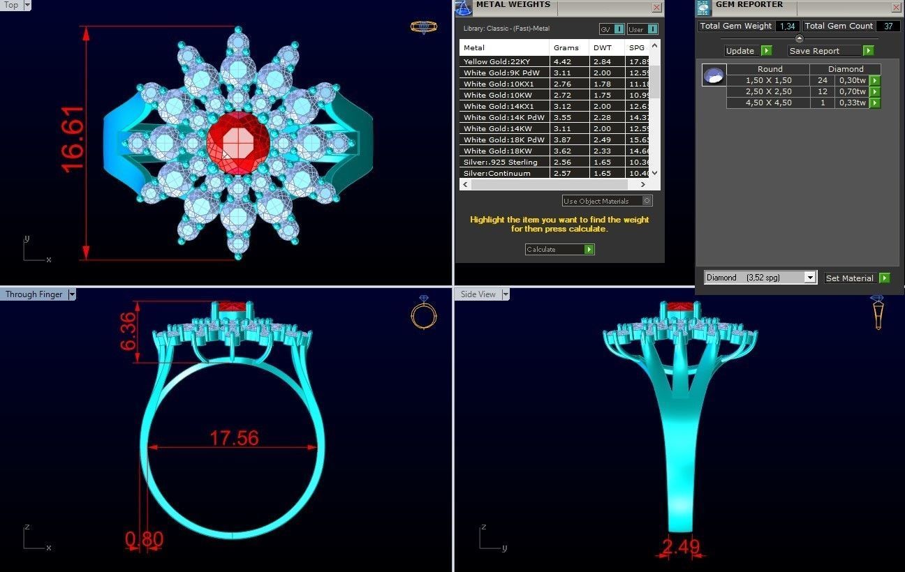 Diamond Ring - Womens Rings - GN155 3D print model_8